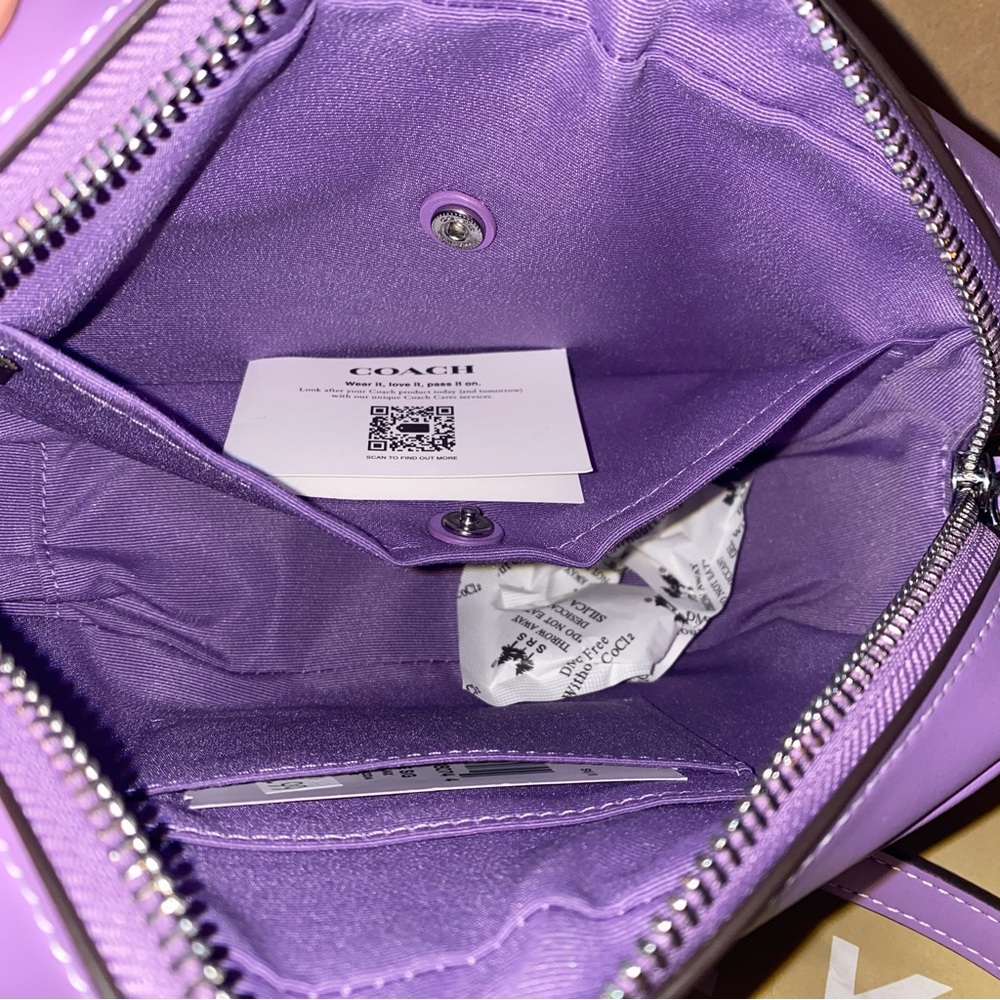 Coach 💜 signature iris mini Jamie Crossbody purse New - Picture 8 of 13